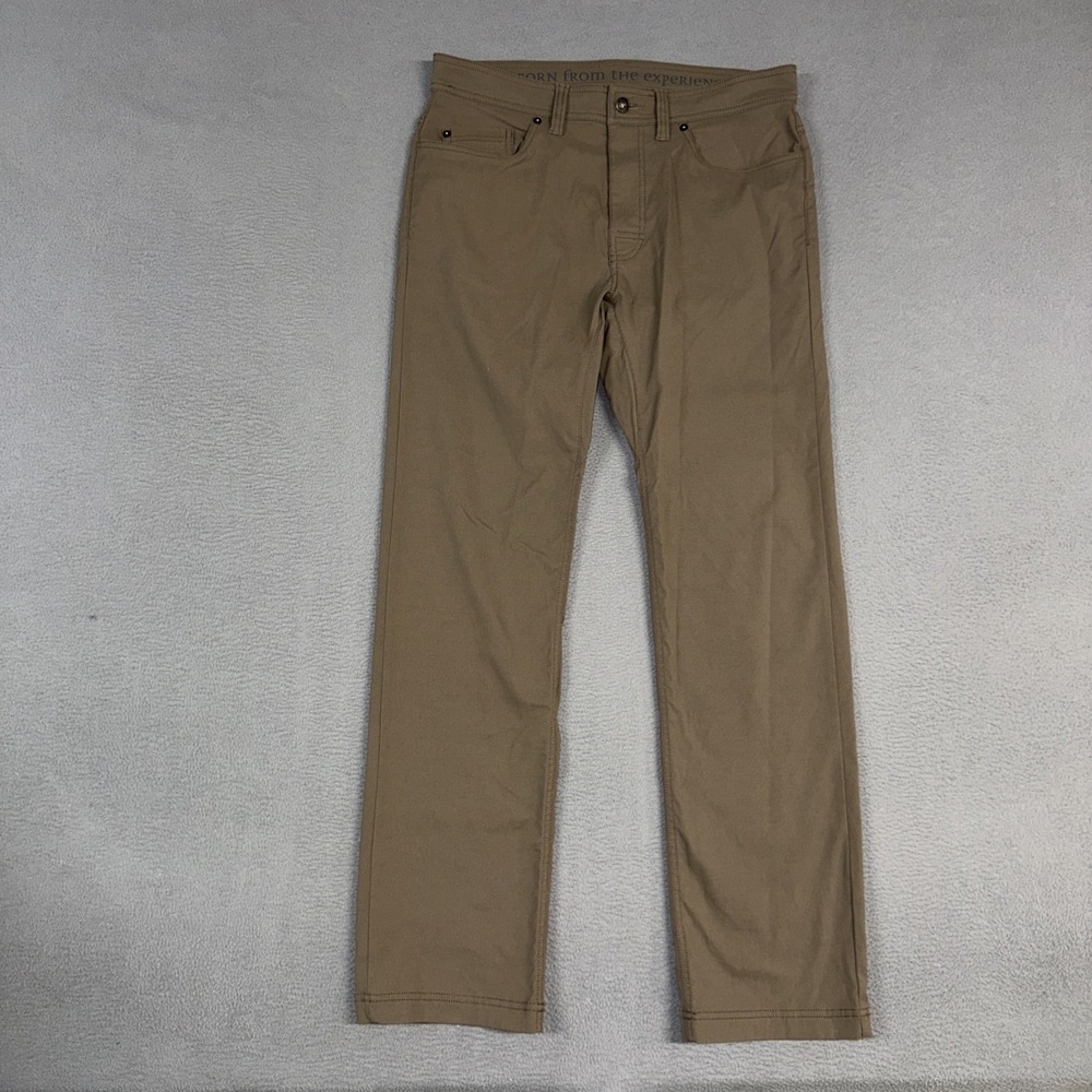 PrAna Brion Pants Mens 32 Brown Slim Fit Stretch Nylon Blend Outdoors Hiking